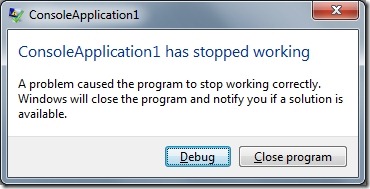 ConsoleApplication1Crashes